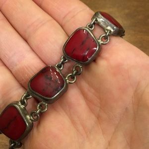 Genuine Stone and (.925) Silver Bracelet